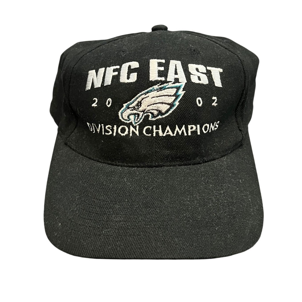 Vintage Black‎ Philadelphia Eagles 2002 NFC East Champions Cap Headmaster Hat